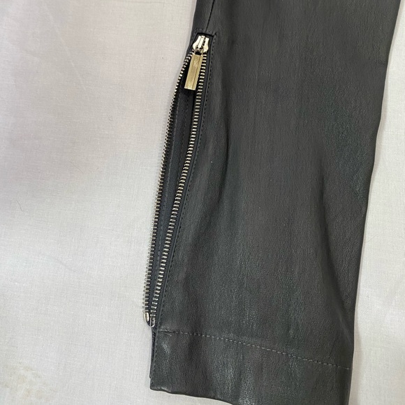 The Row leather leggings pant dark gray zipper at ankle size S - Picture 2 of 6